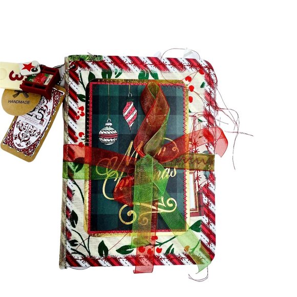 Loaded Merry Christmas Junk Journal, 6 Piece Book Charm, Bookmark, More Ephemera - Picture 3 of 11